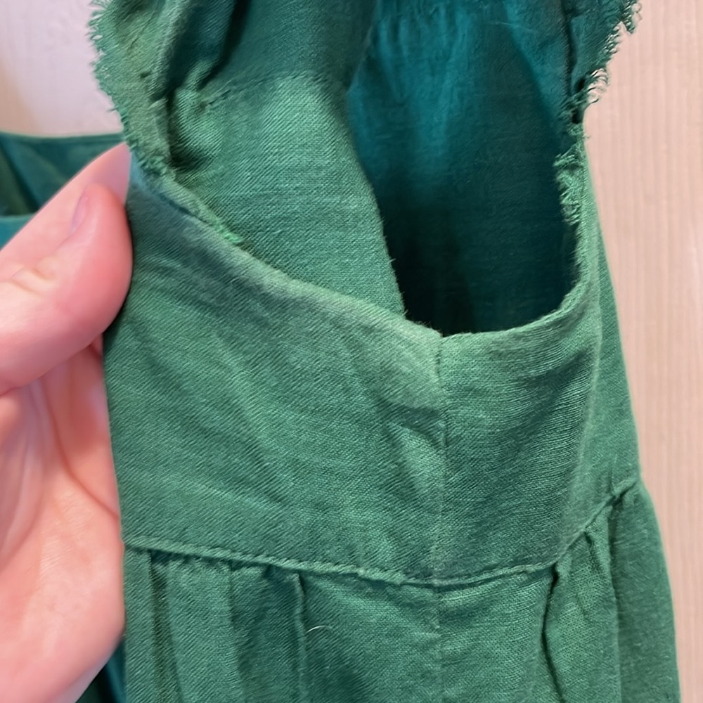 Aerie green linen, baby doll dress. Size Md. - Picture 4 of 5